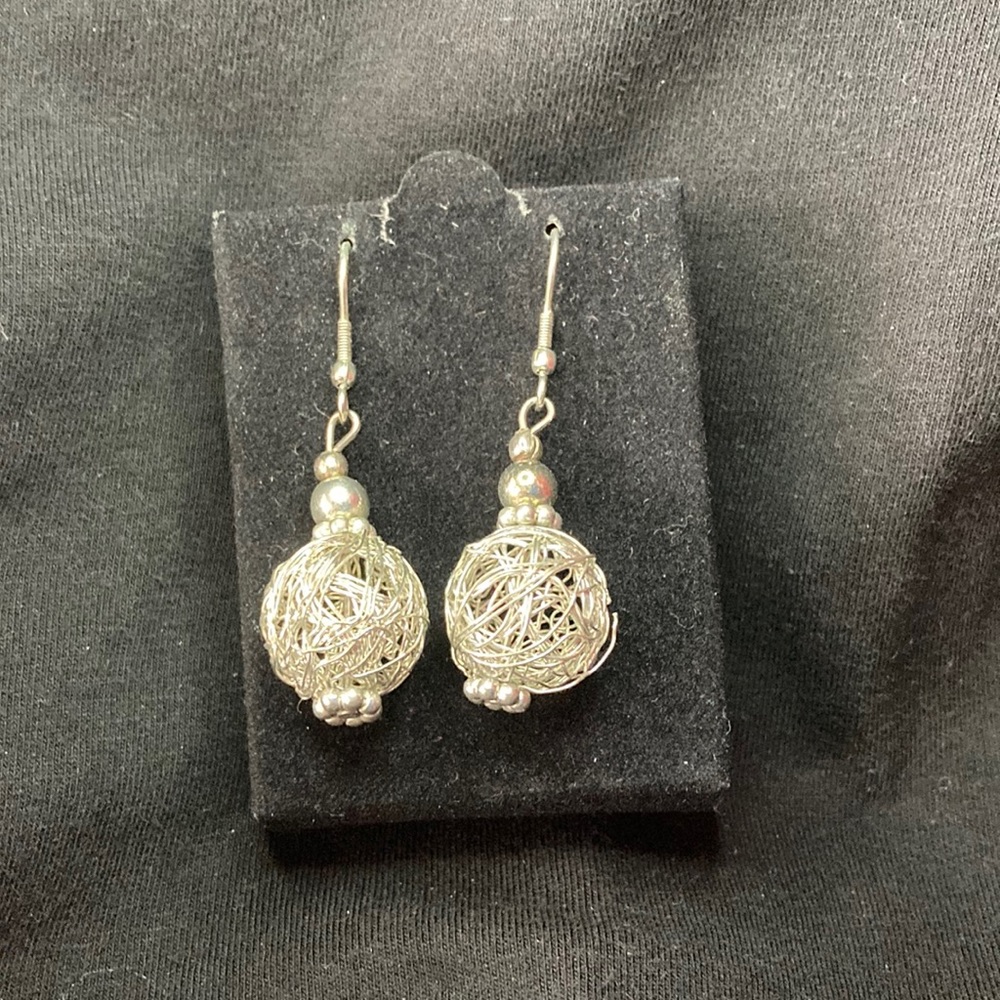Avon Wire Orb Drop Earrings